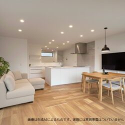 隣に公園がある平屋のリビング……それはもう、家の中にいながら自然を感じられる最高に贅沢なシチュエーションですね！居間