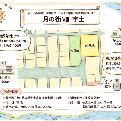 【分譲地】「月の街Ⅷ」宇土 残り２区画！！